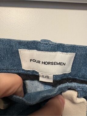 Four Horsemen Wide Leg Denim Trouser Size L Light Blue Wash